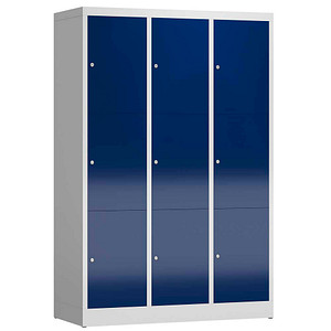 4061815857872 - Schließfachschrank ClassiX enzianblau lichtgrau X-523331 9 Schließfächer 1185 x 500 x 1800 cm 4061815857872 LÜLLMANN