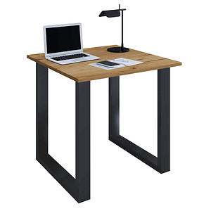 4051814432903 - Holz Schreibtisch H 76 x B 80 x T 80 cm Computertisch schlicht Füße aus hochwertigem Metall Arbeitstisch Büromöbel - Lona U 4051814432903 - Holz Schreibtisch H 76 x B 80 x T 80 cm Computertisch schlicht Füße aus hochwertigem Metall Arbeitstisch Büromöbel - Lona U