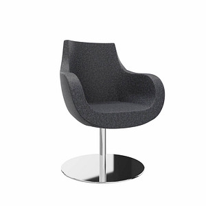 fm Besuchersessel Pirum anthrazit chrom Stoff, 1 St.