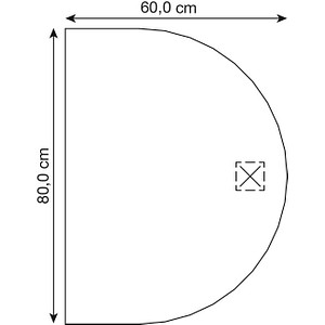 4032062007013 - HAMMERBACHER Anbautisch höhenverstellbar Haziender lichtgrau silber halbrund 600 x 800 x 655 - 825 cm