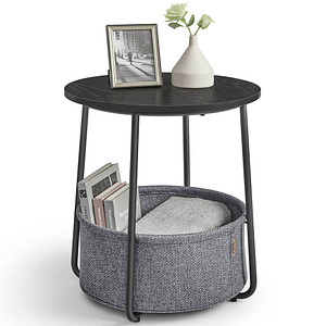 0194343142739 - Songmics - vasagle Beistelltisch rund kleiner Tisch Couchtisch klein Wohnzimmertisch mit Korb aus Stoff Stauraum für Wohnzimmer Schlafzimmer 0194343142739 - Songmics - vasagle Beistelltisch rund kleiner Tisch Couchtisch klein Wohnzimmertisch mit Korb aus Stoff Stauraum für Wohnzimmer Schlafzimmer