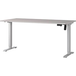 4005949802759 - GERMANIA Boras höhenverstellbarer Schreibtisch kaschmir rechteckig T-Fuß-Gestell silber 1600 x 800 cm