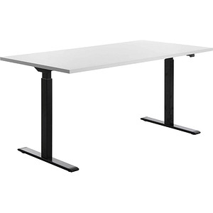 4014296860701 - Sitz-Steh-Schreibtisch E-Table TTS16080SW elektrisch höhenverstellbar 70-120cm (H) 160cmx80cm (BxT) rechteckig weiß   Schwar 4014296860701 - Sitz-Steh-Schreibtisch E-Table TTS16080SW elektrisch höhenverstellbar 70-120cm (H) 160cmx80cm (BxT) rechteckig weiß   Schwar