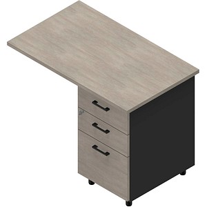 Quadrifoglio Standcontainer dunkelgrau, beton 3 Auszüge Kunststoff-Stangengriff dunkelgrau 100,0 x 60,0 x 75,0 cm