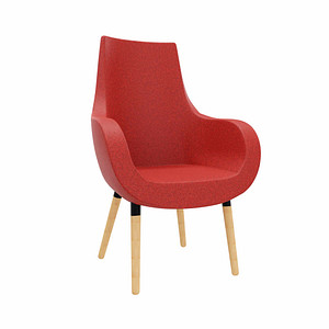 fm Besuchersessel Pirum rot buche Stoff, 1 St.
