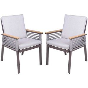 4041908139139 - 2er Set Gartenstuhl Denia Armlehnstuhl Stuhl Relax Sessel Gartenmöbel beige
