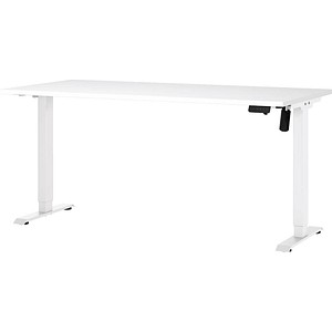 4005949802643 - GERMANIA Boras höhenverstellbarer Schreibtisch weiß rechteckig T-Fuß-Gestell weiß 1600 x 800 cm