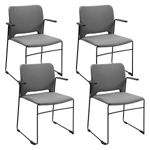 4 Topstar Besucherstühle Visit Lite RE10ATB3TB3 hellgrau Stoff