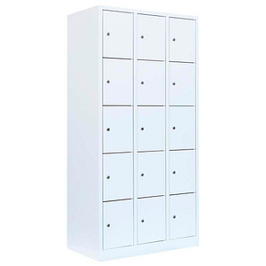 4061815518513 - Schließfachschrank signalweiß 520537 15 Schließfächer 885 x 500 x 1800 cm 4061815518513 LÜLLMANN