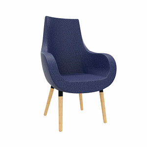 fm Besuchersessel Pirum dunkelblau buche Stoff, 1 St.