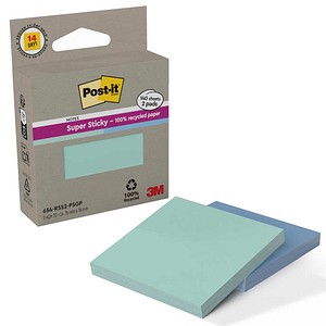 Post-it® Super Sticky Notes Haftnotizen farbsortiert, 2 Blöcke