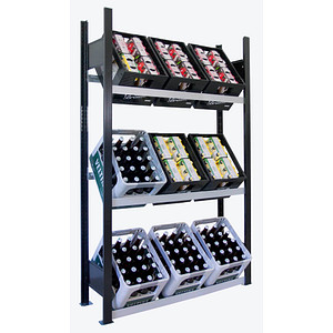 SCHULTE Getränkekistenregal 37006-S schwarz, silber 100,0 x 30,0 x 180,0 cm 4058255039036 SCHULTE