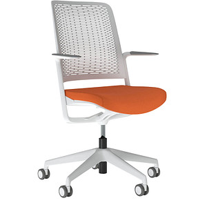 5901747586350 - Bürostuhl WITHME orange grau   hellgrau mit Armlehnen bis 110kg 5901747586350 Nowy Styl