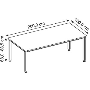 4032062311325 - HAMMERBACHER QS2E höhenverstellbarer Schreibtisch ahorn rechteckig 4-Fuß-Gestell grau 2000 x 1000 cm 4032062311325 - HAMMERBACHER QS2E höhenverstellbarer Schreibtisch ahorn rechteckig 4-Fuß-Gestell grau 2000 x 1000 cm