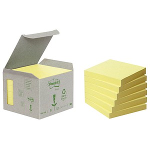 4046719216369 - Post-it Recycling Haftnotizen 76 x 76 mm Gelb 6 Stück à 100 Blatt