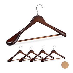 relaxdays Kleiderbügel braun, 5 St.