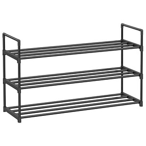 0194343036106 - Schuhregal Songmics  Schwarz  Metall Kunststoff  92x54x30 cm  erweiterbar stehend  Garderobe Schuhaufbewahrung Schuhregale