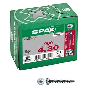 4003530166037 - Universalschrauben T20 Halbrundkopf WIROX 0201010400303 4 mm x 30 mm 4003530166037 200 Stück