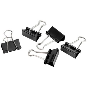 4040881856163 - Foldbackklammern schwarz 32 cm 12 St