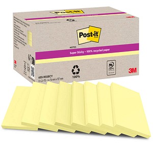 Image of Post-it® Super Sticky Notes Haftnotizen extrastark gelb, 8 Blöcke