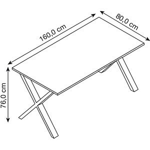 4051814440946 - Lona Schreibtisch anthrazit rechteckig X-Fuß-Gestell silber 1600 x 800 cm