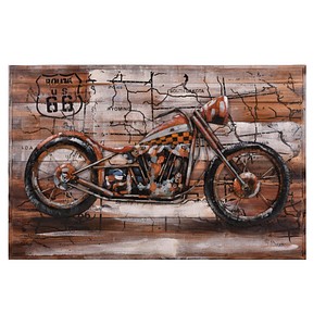4041908127587 - Wandbild 3D Motorrad braun 4041908127587 Garden Pleasure