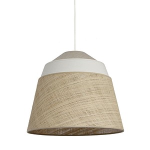 3361410161475 - Deckenleuchte AMALIA natur weiß Rattan & Textil Ø 38 cm E27 ohne Leuchtmittel meet by paperflow