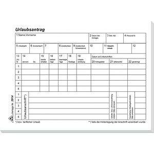 RNK-Verlag Formularbücher Urlaubsabwesenheitsmeldung DIN A6 quer 1x 50 Seiten