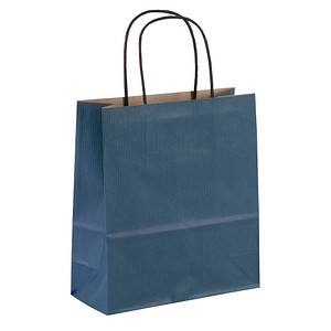 VP Papier-Tragetaschen Toptwist blau 19,0 x 21,0 cm, 50 St.