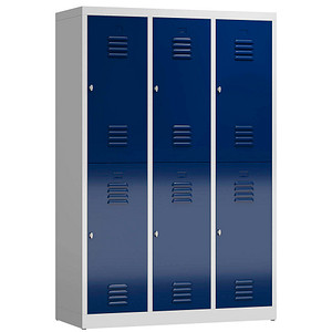 4061815857599 - Spind ClassiX enzianblau lichtgrau X-523231 6 Schließfächer 1185 x 500 x 1800 cm  4061815857599 LÜLLMANN