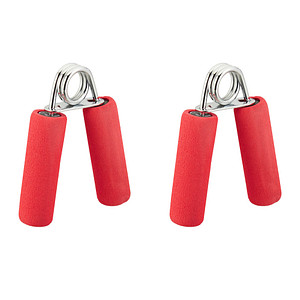 4052025920630 - Relaxdays - Fingertrainer im 2er Set Schaumstoff Griffpolster Griffkraft Trainer Fingertraining Eisen Feder rot