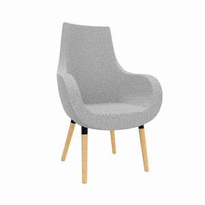 4260761571232 - Besuchersessel Pirum hellgrau buche Stoff 1 St