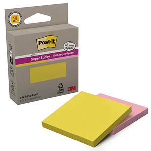 Post-it® Super Sticky Notes Haftnotizen farbsortiert, 2 Blöcke
