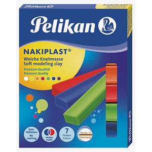 Pelikan Nakiplast 196/7 Knetmasse - Wachsknete - 7 Farben