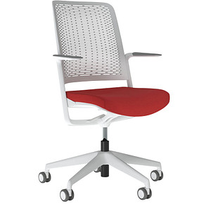 5901747586343 - Bürostuhl WITHME rot grau   hellgrau mit Armlehnen bis 110kg 5901747586343 Nowy Styl