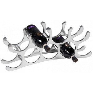 4250950225992 - WOHNLING Design Weinregal aus Aluminium Flaschenregal Weinständer Metall Weinregal Silber