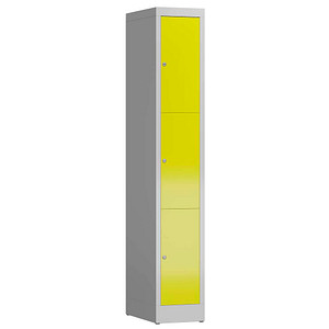 4061815856684 - Schließfachschrank ClassiX lichtgrau zinkgelb X-520316 3 Schließfächer 310 x 500 x 1800 cm 4061815856684 LÜLLMANN