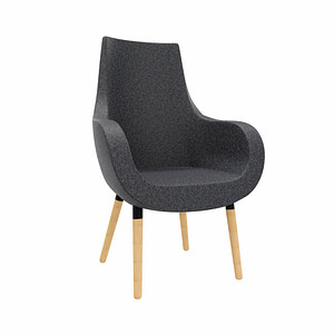 fm Besuchersessel Pirum anthrazit buche Stoff, 1 St.