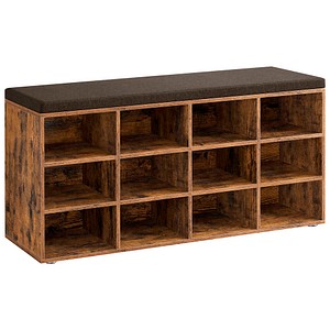 VASAGLE Schuhbank LHS012B01 vintagebraun, dunkelbraun Holz 104,0 cm