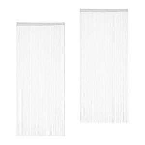 relaxdays Fadenvorhang weiß 90,0 x 245,0 cm