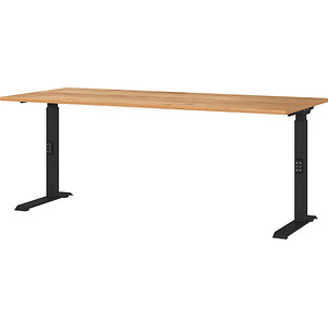 4005949791251 - DOWNEY höhenverstellbarer Schreibtisch navarra-eiche rechteckig C-Fuß-Gestell schwarz 1800 x 800 cm  4005949791251 GERMANIA