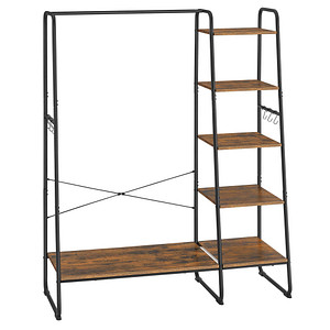 0194343031538 - Songmics - vasagle Kleiderständer Garderobenständer 5 Ebenen 45 x 120 x 160 cm Garderobe mit Schuhablage Kleiderstange offener Kleiderschrank