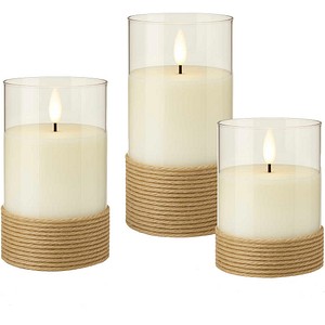 goobay LED-Kerzen weiß, braun, 3 St.