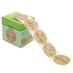 AVERY Zweckform Aufkleber Frohe Weihnachten - Papier - Braun - 50 Stück
