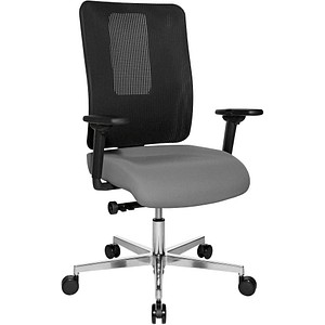 Topstar Bürostuhl Sitness Open X (N) Deluxe Alu mit Schiebesitz, OX39WTW2 T230 Stoff grau, Gestell alu