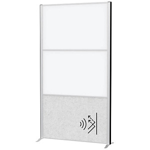 4002390090018 - MAUL Stellwandsystem MAULconnecto 1 x Akustikvlies hell 2 x Whiteboard Klettverbindung Standfuß H 1800 x B 1000 mm silber 4002390090018 - MAUL Stellwandsystem MAULconnecto 1 x Akustikvlies hell 2 x Whiteboard Klettverbindung Standfuß H 1800 x B 1000 mm silber