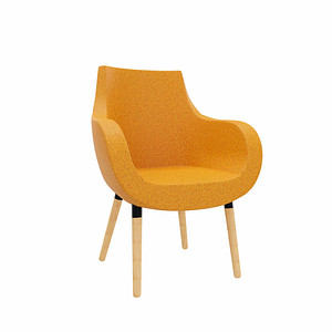 fm Besuchersessel Pirum orange buche, gebeizt Stoff, 1 St.