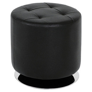 4001070305800 - Hocker HAKU rund drehbar gepolstert Ø 400 x H 400 mm Kunstleder und Stahl schwarz-chrom