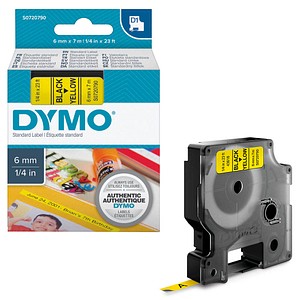 Beschriftungsband D1 S0720790, 6 mm schwarz auf gelb