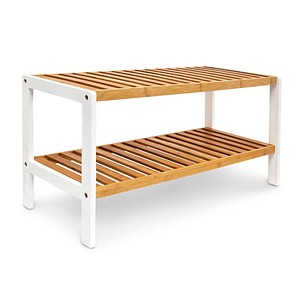 relaxdays Schuhregal braun, weiß 70,0 x 24,5 x 33,0 cm, 1 St.